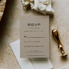 Placa RSVP Kraft formal simples