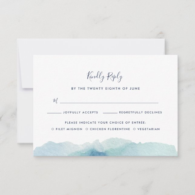 Placa RSVP Landmark com opção de refeição (Frente)