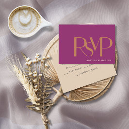 Placa RSVP Laranja Magenta Mínima Moderna
