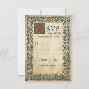 Placa RSVP Manuscrita Medieval