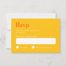 Placa RSVP Minimalista Amarela e Laranja