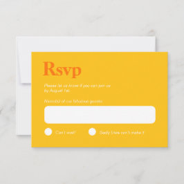 Placa RSVP Minimalista Amarela e Laranja