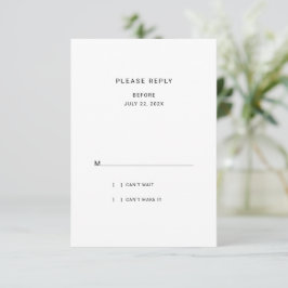 Placa RSVP Minimalista Clássica Moderna Elegante