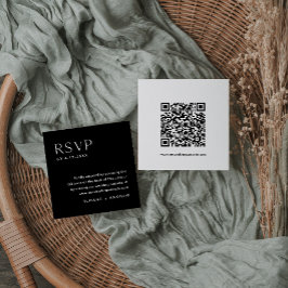 Placa RSVP Minimalista NOIR, inserção de código QR