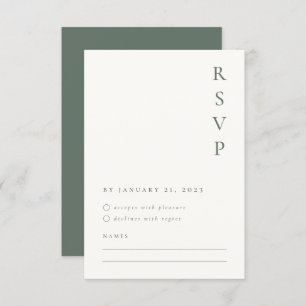 Placa RSVP Minimalista Sage