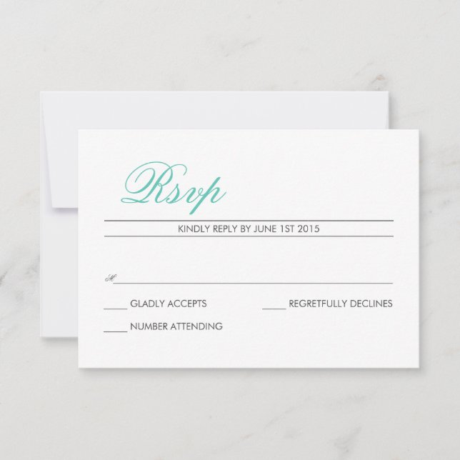 Placa RSVP Moderna Elegante - Mint (Frente)