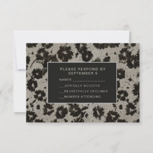 Placa RSVP Moderna Elegante Negra Prateada
