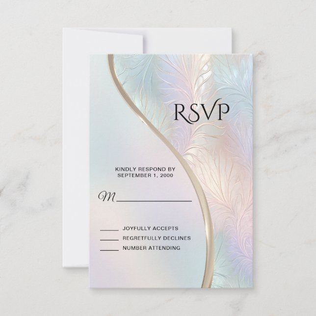 Placa RSVP Moderna Iridescente Abstrato (Frente)