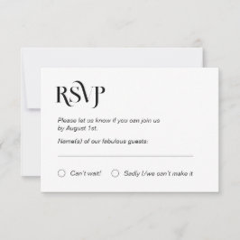 Placa RSVP moderna simples