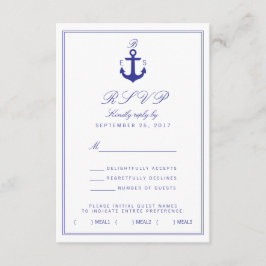 Placa RSVP Monográfica Simples Na moda de Âncora N