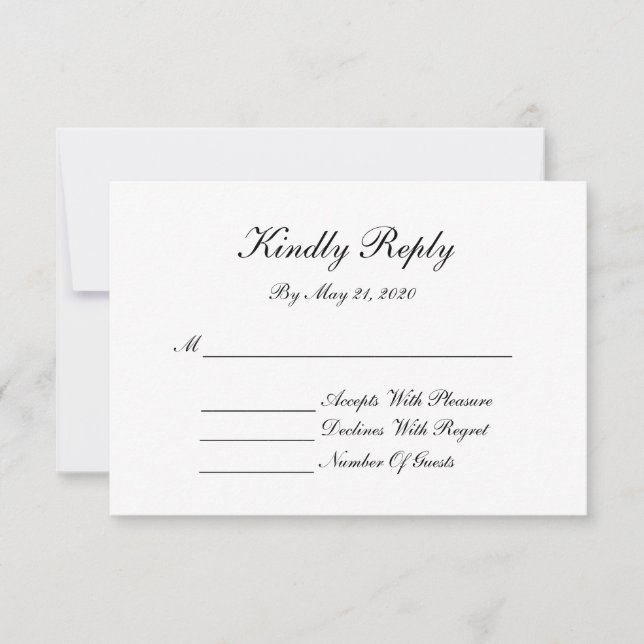 Placa RSVP Monograma - Script Elegante (Frente)