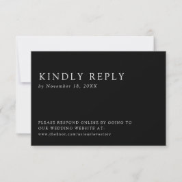 Placa RSVP Online Mínima Elegante e Preta