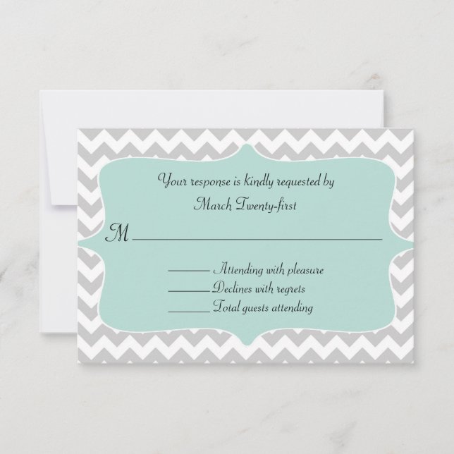 Placa RSVP Personalizada de Casamento na moda Chev (Frente)