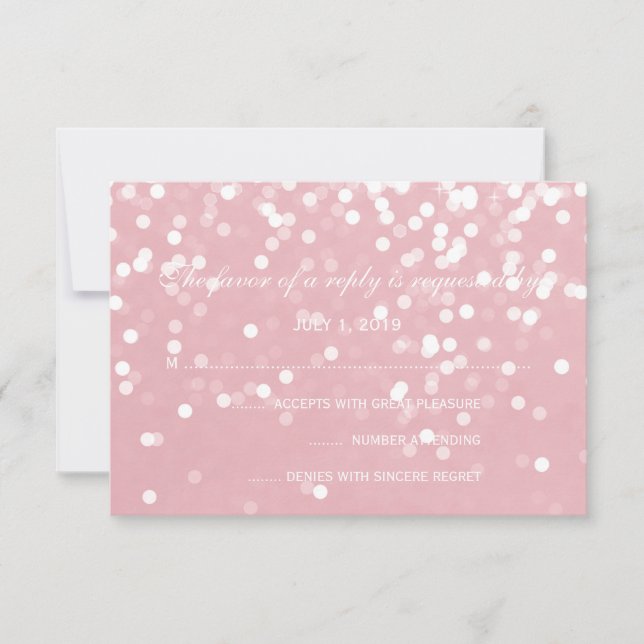 Placa RSVP - Pink de Casamento de Espumação (Frente)