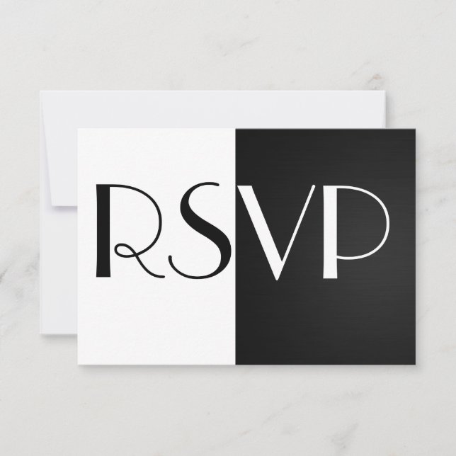 Placa RSVP Preta e Branca (Frente)