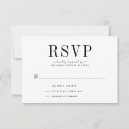 Placa RSVP Preta e Branca de Casamento