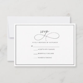 Placa RSVP Preta e Branca Moderna