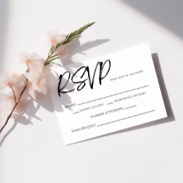 Placa RSVP Preta Minimalista