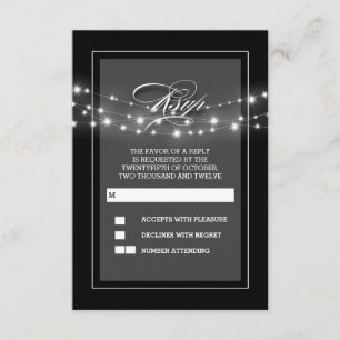 Placa RSVP preta moderna e elegante