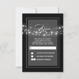 Placa RSVP preta moderna e elegante