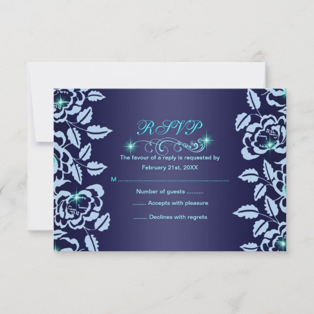 Placa RSVP Princesa Blue Rosa Sweet16 (Frente)