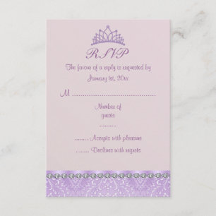Placa RSVP Purple Tiara & Damask Sweet16