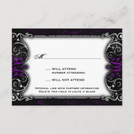 Placa RSVP Púrpura Gótica Vitoriana Spooky