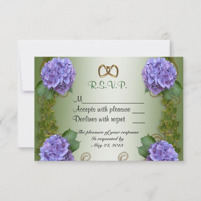 Placa RSVP púrpura Hydrangea (Frente)
