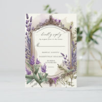 Placa RSVP Regal de Lavanda Watercolor