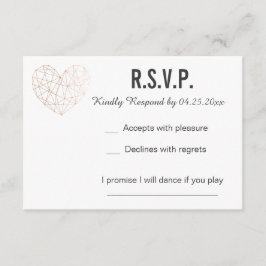 placa RSVP | Resposta | Rosa de Casamento Geométri