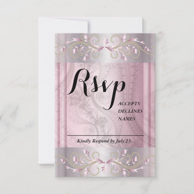 Placa Rsvp rosa e Cinza (Frente)