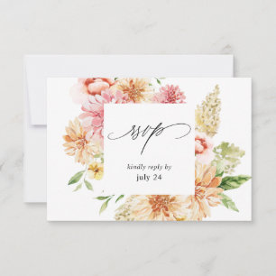 Placa RSVP Rosa e Pêssego Floral & Greenery w Meal
