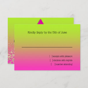 Placa RSVP Rosa para Verde Ombro com Estrela