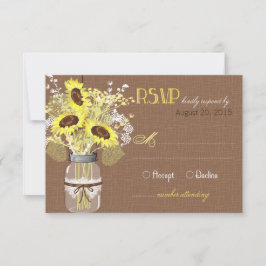 Placa RSVP Russa de Jar Burlap Sunflower