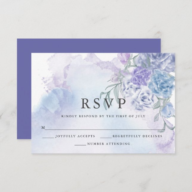 Placa RSVP Rustic Floral Watercolor (Frente/Verso)