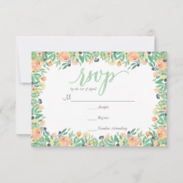 Placa RSVP RUSTIC Green Watercolor Pink Peonies