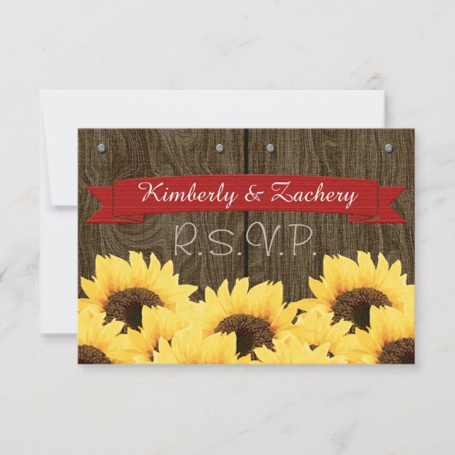 PLACA RSVP RUSTIC SUNFLOWER VERMELHA (Frente)