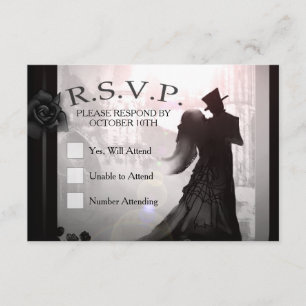 Placa RSVP Silhueta Elegante 3x5 Halloween