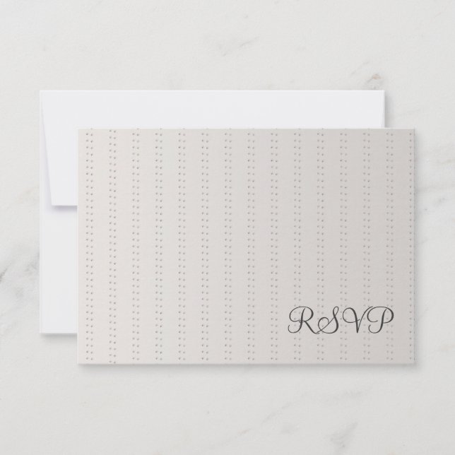 Placa RSVP Silver Linen Personalizável (Frente)