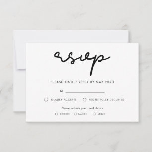 Placa RSVP simples com opção de refeição