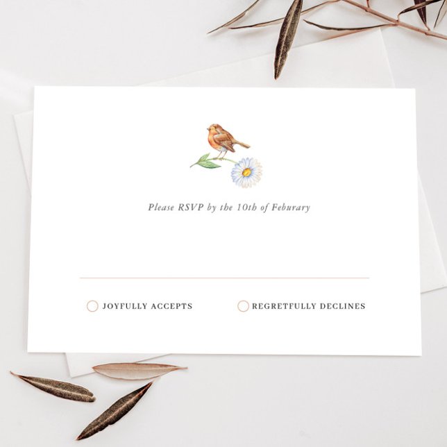 Placa RSVP Simples de minimalista Nature Bird Dais (Criador carregado)