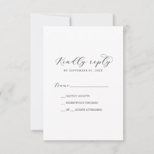 Placa RSVP Simples de Script Elegante