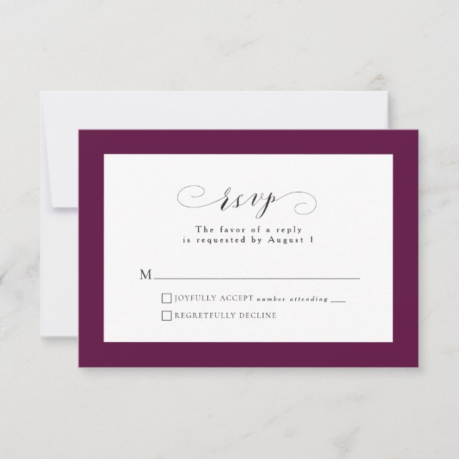 Placa RSVP simples e elegante (Frente)