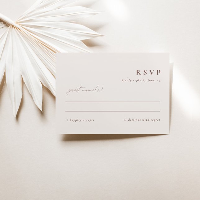 Placa RSVP Simples e Elegante Ivory Beige (Criador carregado)