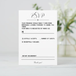 Placa RSVP Simples e Minimalista
