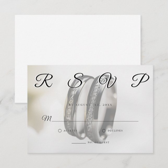 Placa RSVP Simples Elegante Minimalista (Frente/Verso)