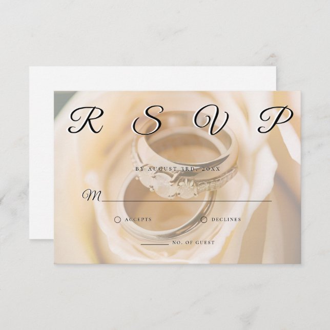 Placa RSVP Simples Elegante Minimalista (Frente/Verso)
