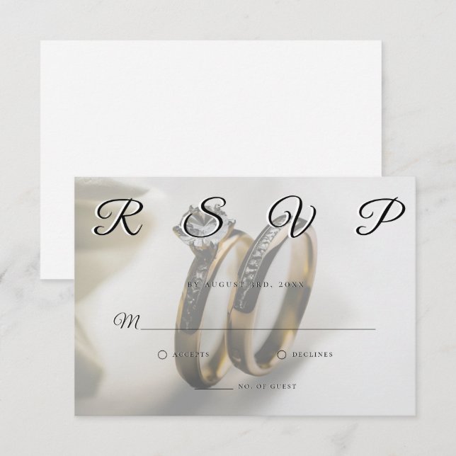 Placa RSVP Simples Elegante Minimalista (Frente/Verso)