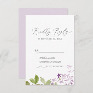 Placa RSVP Simples Rustic Lilac