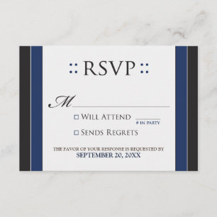 Placa RSVP Simplesmente Elegante (marinho/preto)